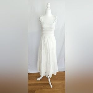 NWT Hello Molly “Let Me Fall In Love” Midi Dress in White. Size S, US4, AUS8